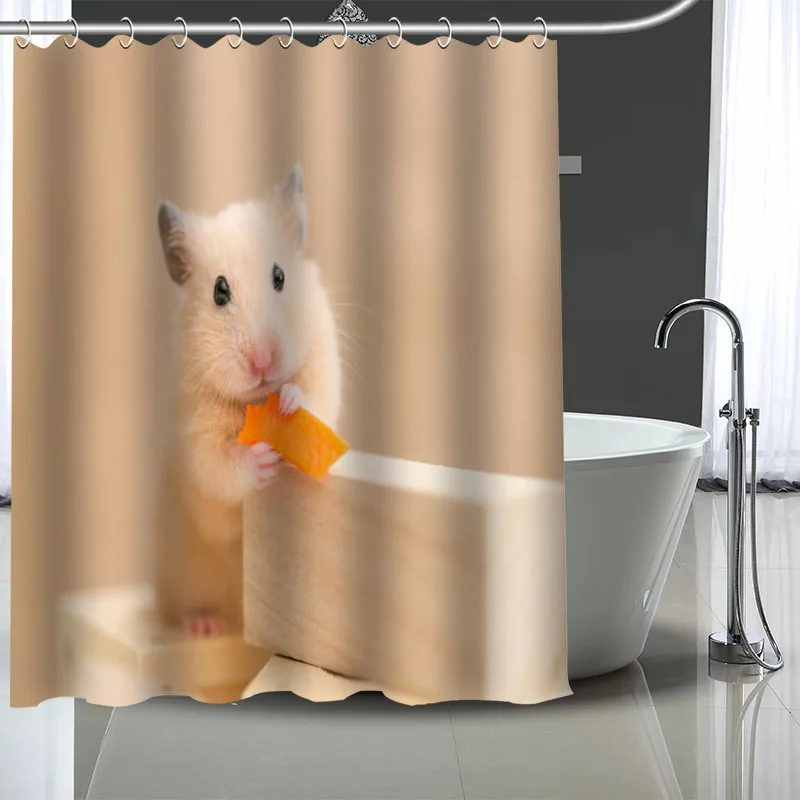 Hot Sale Hamster Custom Pattern Polyester Bath curtain Waterproof Shower Curtains DIY Bath Screen Printed Curtain for Bathroom