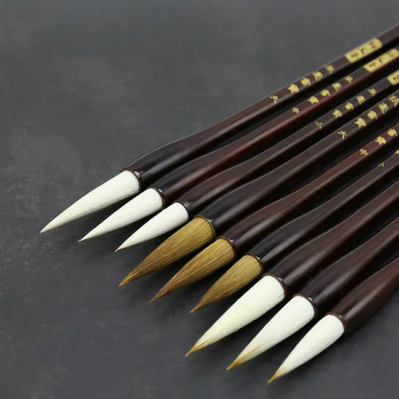 

3pcs Calligraphy Brushes Chinese Woolen Wolf Multiple Hair Painting Brush Traditional Craft Wolf Hair Painting Writing Brushes