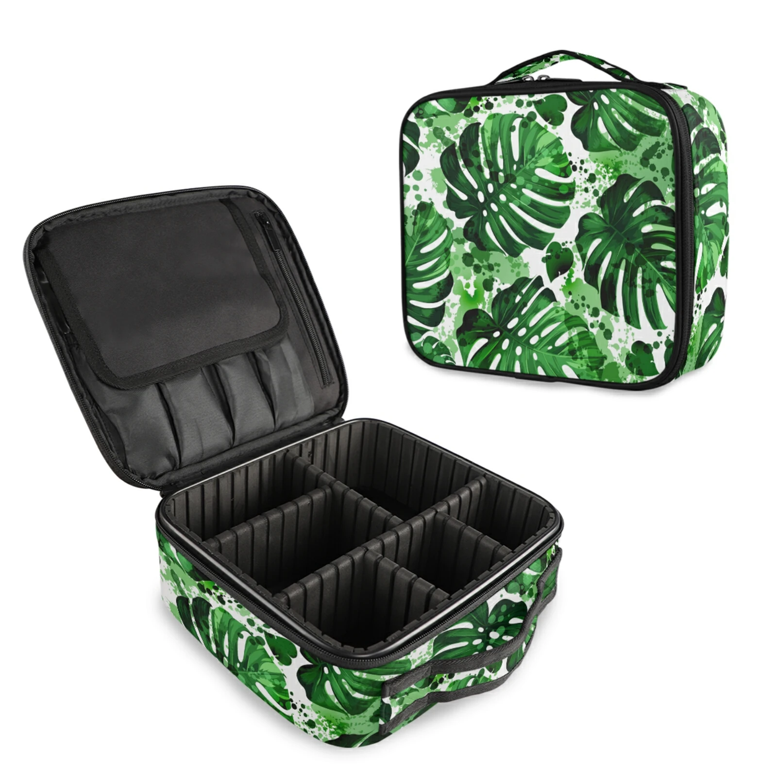 

Professional Toiletry Bag Cosmetic Bag Organizer Women Travel Make Up Cases Big Capacity Cosmetics Palm Leaf Suitcases Makeup