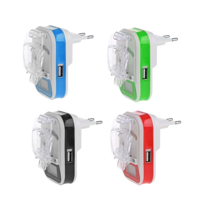 USB Universal Battery Charger LCD Indicator Screen EU/US Plug For Cell Phones WXTB