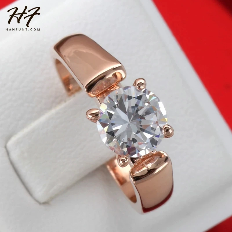 Wedding Engagement Rings For Women Classic Round Female Ring With Stone Cubic Zircon Women\'s Ring Accessories Jewelry R053