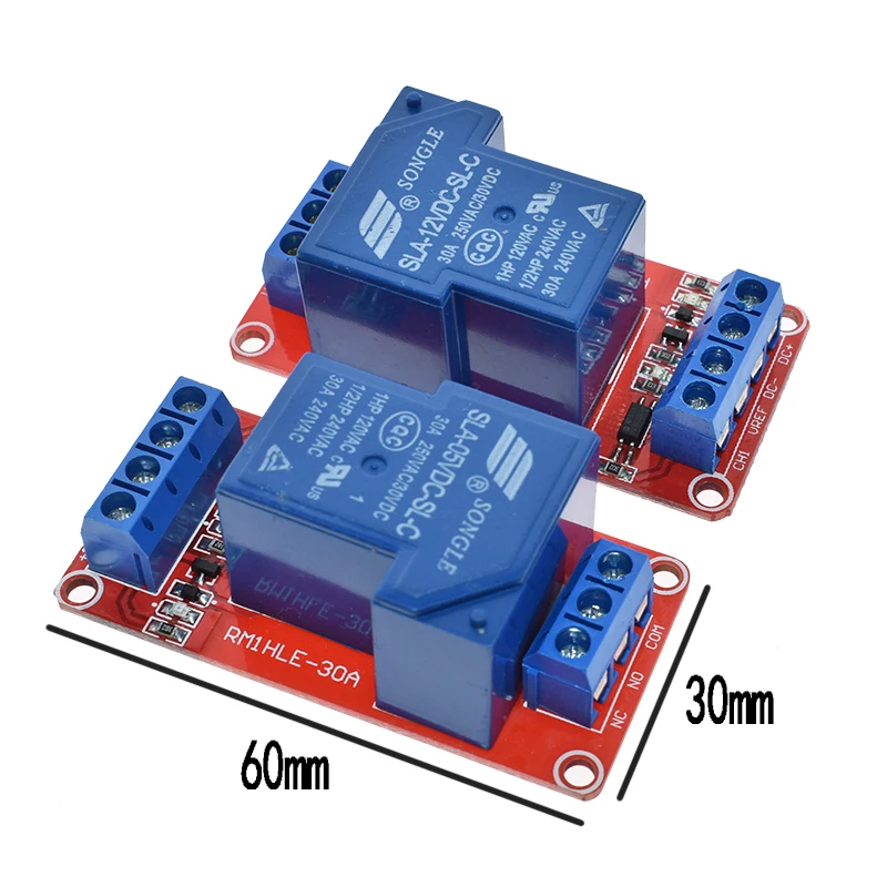 12V 5V 30A Two-way isolation relay module High/low level trigger 12V/5V 30A 1-Channel Relay Module+Electronic With Optocoupler