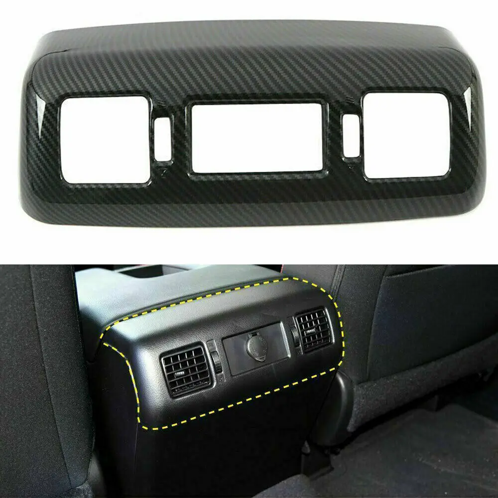 

For TOYOTA Tundra 2014-2021 Carbon Fiber ABS Car Inner Armrest Rear Air Outlet Vent Cover Trim Sticker