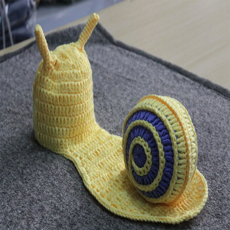 Newborn Photography Props Handmade Crochet Snail Modelling Clothes Baby Cute Photo Shoot Baby Photo Props Accessories Fotografia