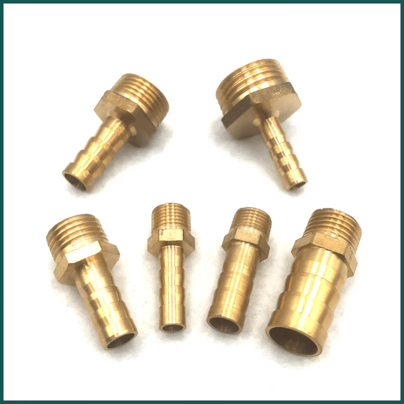 4-15 Stks/partij Slang Messing Pijp 6Mm 8Mm 10Mm 12Mm 14Mm 16Mm barb 1/8 "1/4" 3/8 "1/2" Bsp Connector Koper Adapter