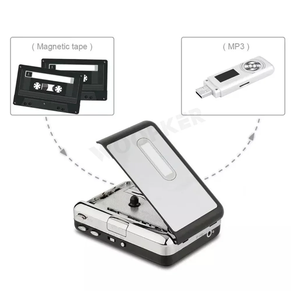 Cassette Tape Recorder Player Tapes to MP3 Digital Converter Save to USB Flash Drive Directly