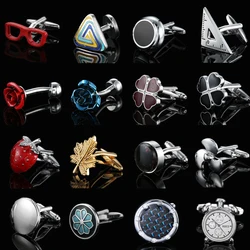 High quality enamel spray painting pattern Cufflinks fashion men's French shirt Cufflinks wholesale / retail