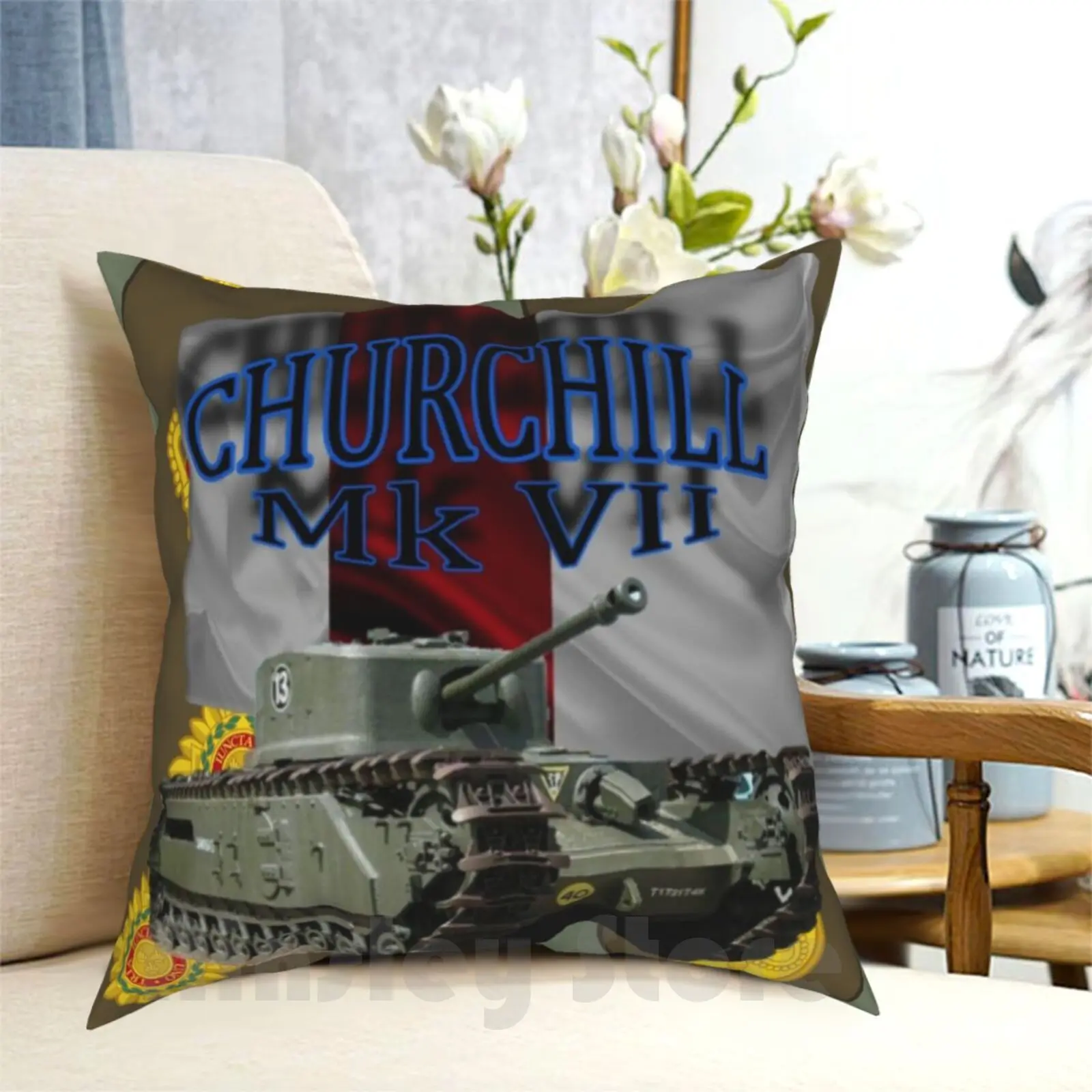 Churchill Vii Pillow Case Printed Home Soft DIY Pillow cover Tank Combat Vehicles Great Britain Military Ideas England