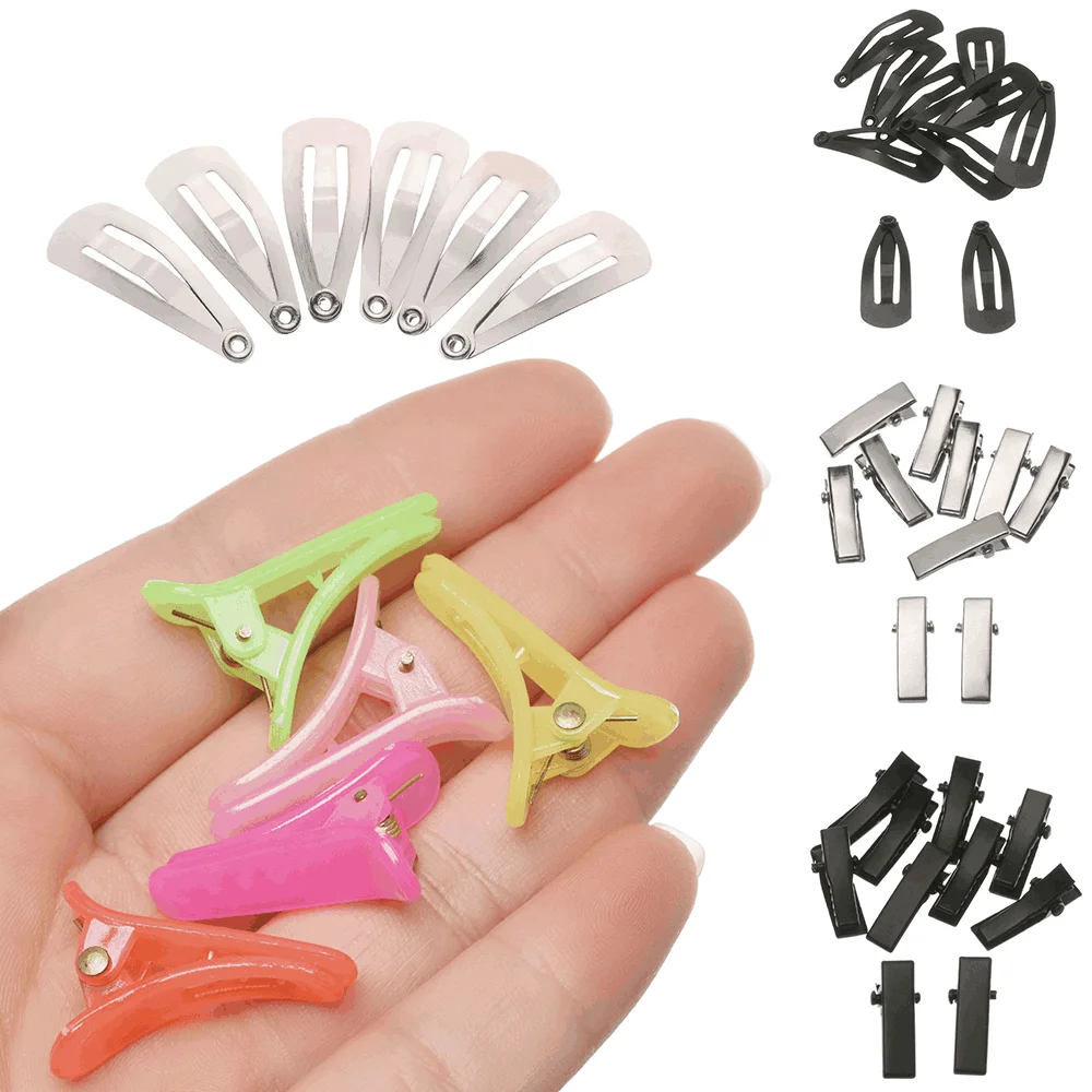 Mini prendedor de cabelo de metal para bonecas, prendedor de cabelo de metal para crianças com 2cm x 0.8cm, acessórios de cabeça de bonecas de brinquedo diy para bonecas de meninas com 10 peças