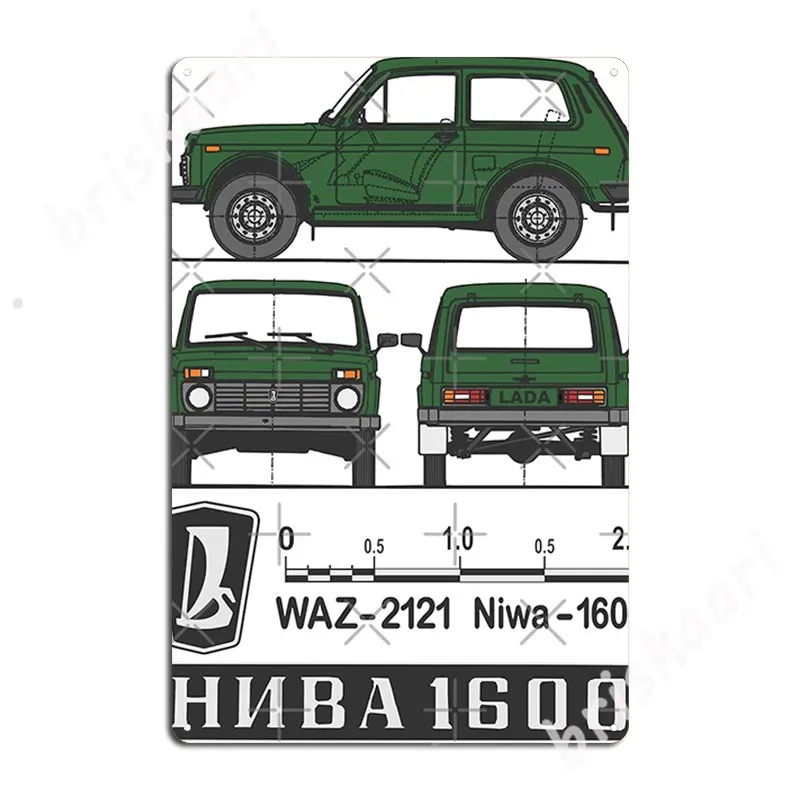 Lada Niva (Green) Metal Signs Printing Wall Cave Wall Decor Home Tin sign Posters