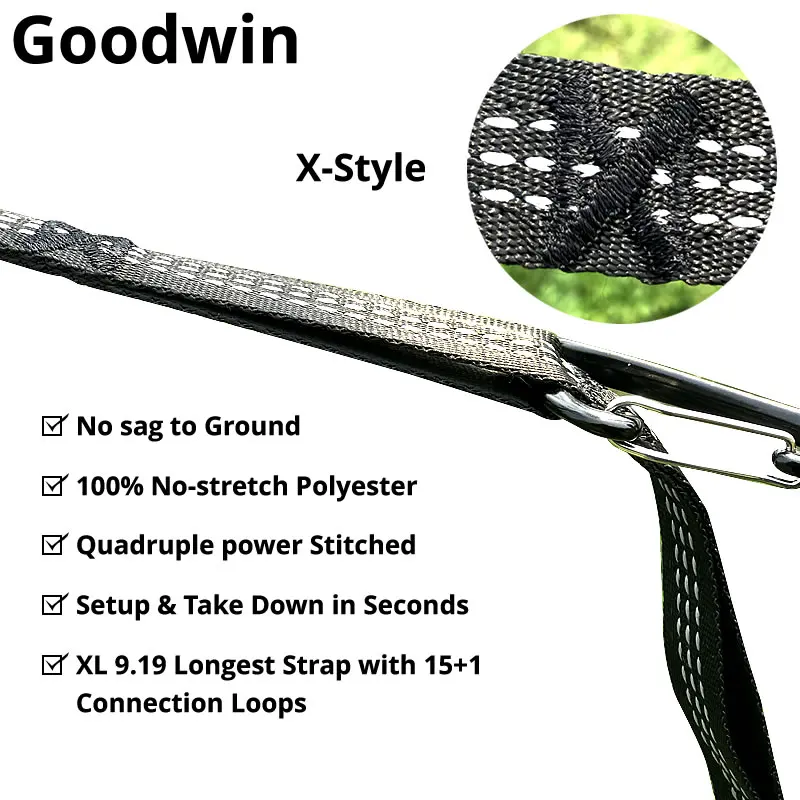 Hangmat Bandjes Camping Wandelen 3M 20 + 1 Roop Met Verstelbare Loops Opknoping Riem Lichtgewicht Extra Lange