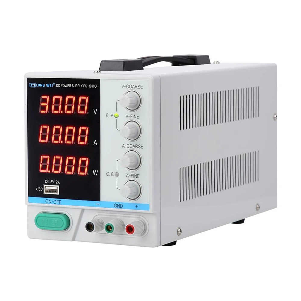 New 30V 10A Adjustable Switching DC Power Supply 4 Digit Display USB Charging Repair PS-3010DF Regulated Laboratory Power Supply