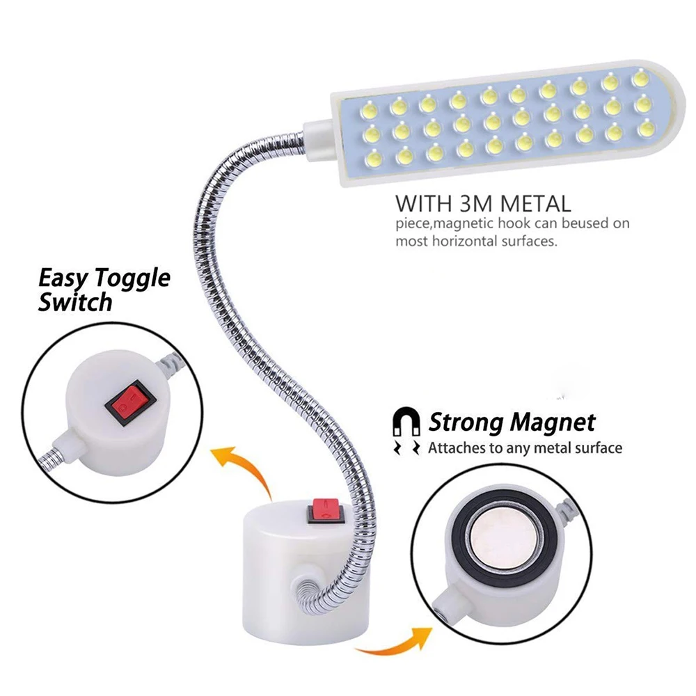 Lampu Mesin Jahit LED Super Terang LED Dapat Diredupkan Lampu Kerja Multifungsi Lampu Industri untuk Mesin Bubut Bor Tekan