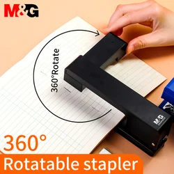 M&G 360 rotatable Stapler Use 24/6 Staples Effortless Long Stapler School Paper Staplers Office Bookbinding Supplies