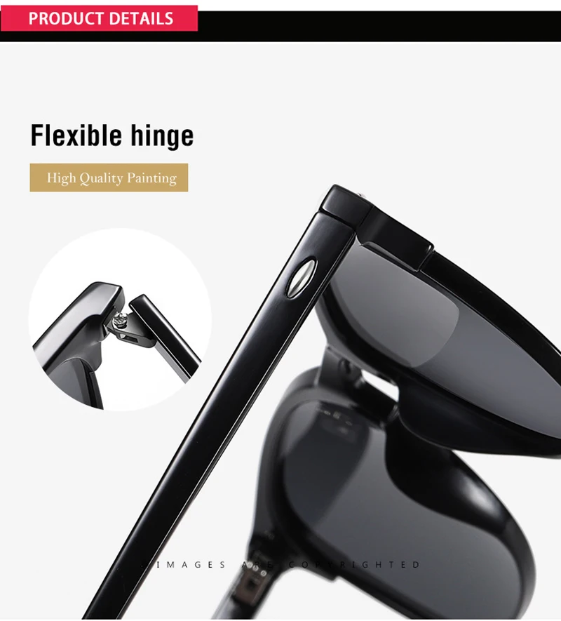 Mode quadratische polarisierte Sonnenbrille Männer Frauen klassische Niet Sonnenbrille für Männer hochwertige Anti-Blend-Fahr schirme – Detail 6