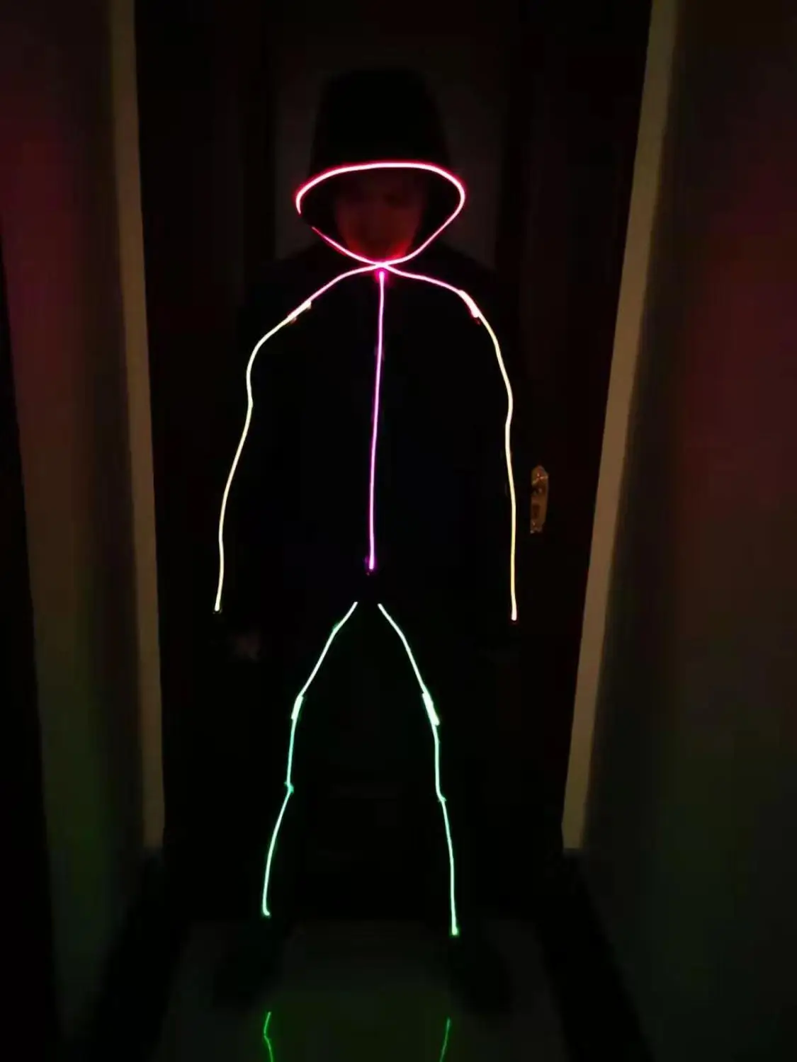 LED Stickman figure costume Kids led stick figure costume led Tron suits dance costume Color change LED Suits Costume