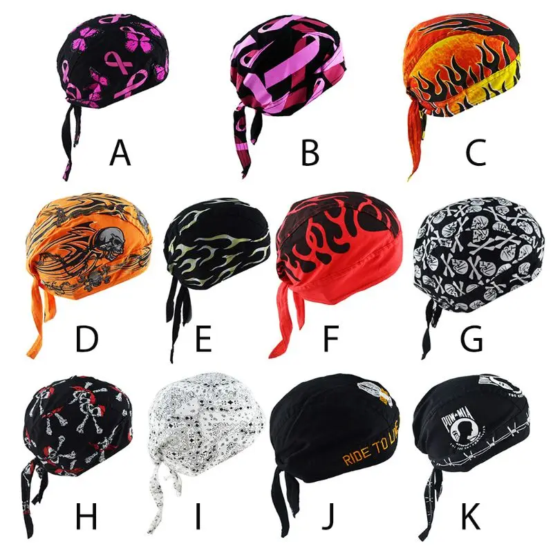 Unisex Motorcycle Skull Beanie Hip Hop Dance Butterfly Print Bandana Hat Helmet Liner Head Wrap Adjusted Pirate Scarf