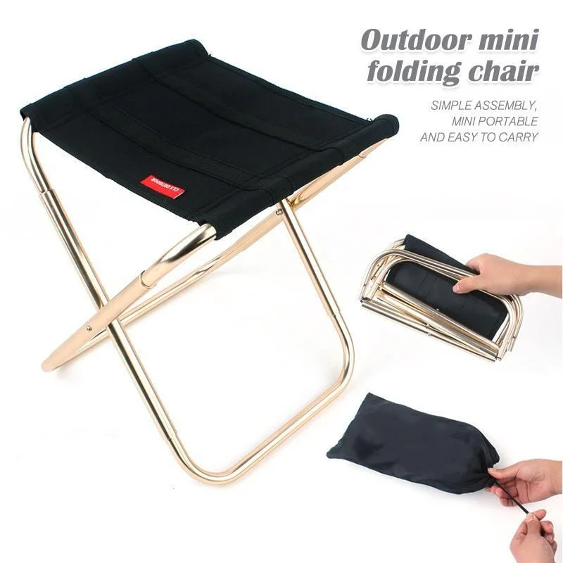 Silla plegable portátil para pesca, mueble ligero de tela de aluminio para exteriores, Picnic y Camping