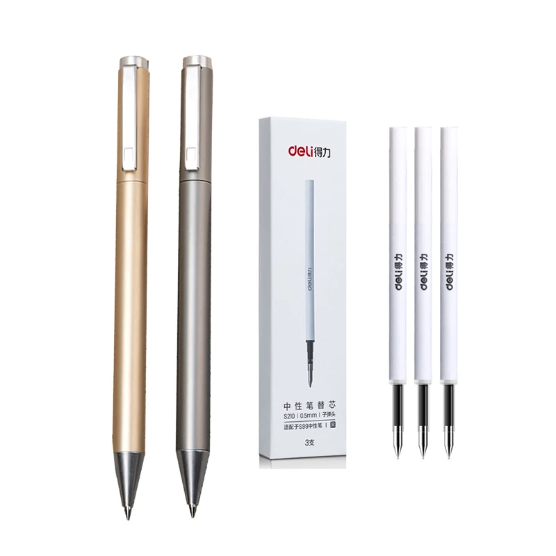 Nieuwe Teken Pen Deli Metalen Pen 9.5Mm Pen Ondertekening Premec Glad Refill Mikuni Japan Inkt Zwart Best Gift