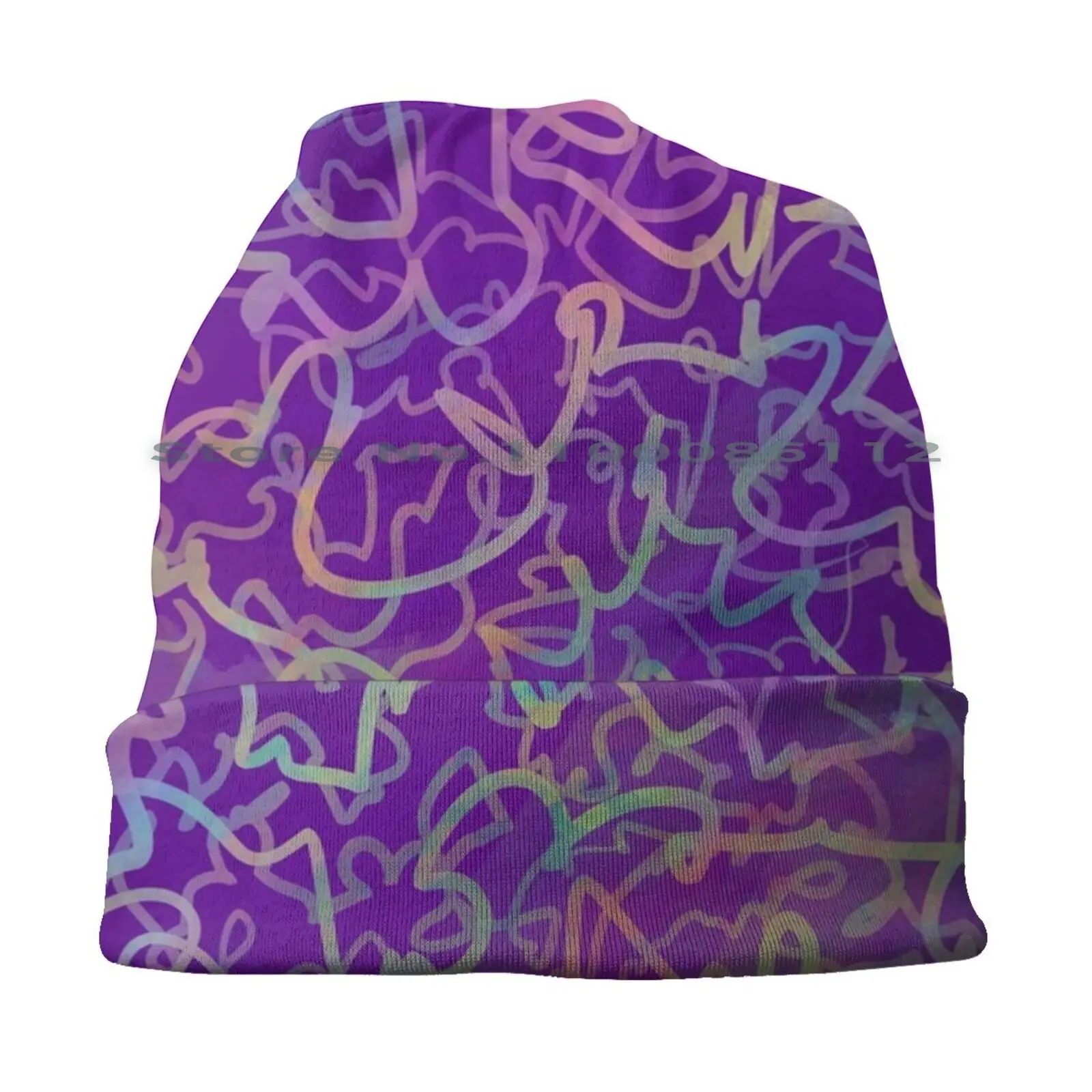 Trivia Bucket Hat Sun Cap Neon Cool Colors Vibrant Colorful Rainbow Graphic Design Yellow Turquoise Linework Lines Script Swirl