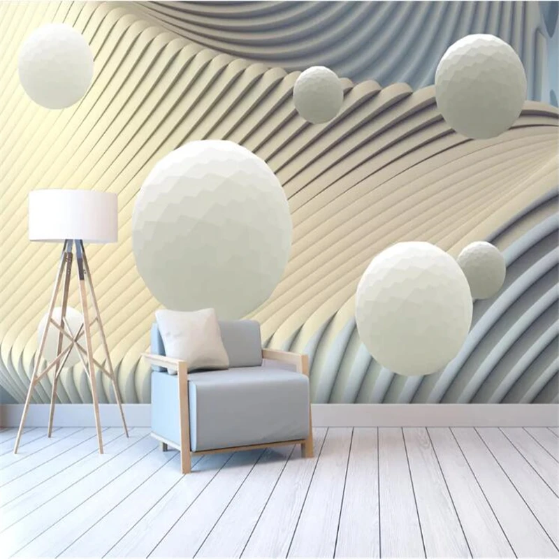 wellyu Custom wallpaper papel de parede Abstract solid line ball 3d background wall papier peint mural 3d	 papel tapiz behang