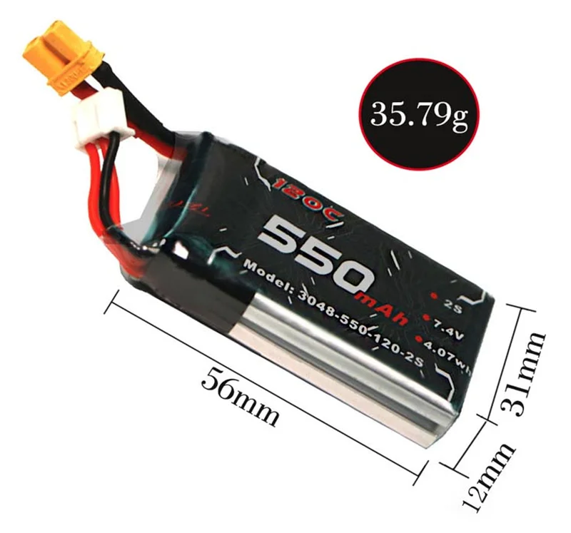 XT 30 2S HV Lipo Battery 7.6V 300 450 520 550 650 750 MAH 80C 120C 60C XT30 Connector For RC Drone Tinywhoop Frame Kit Parts