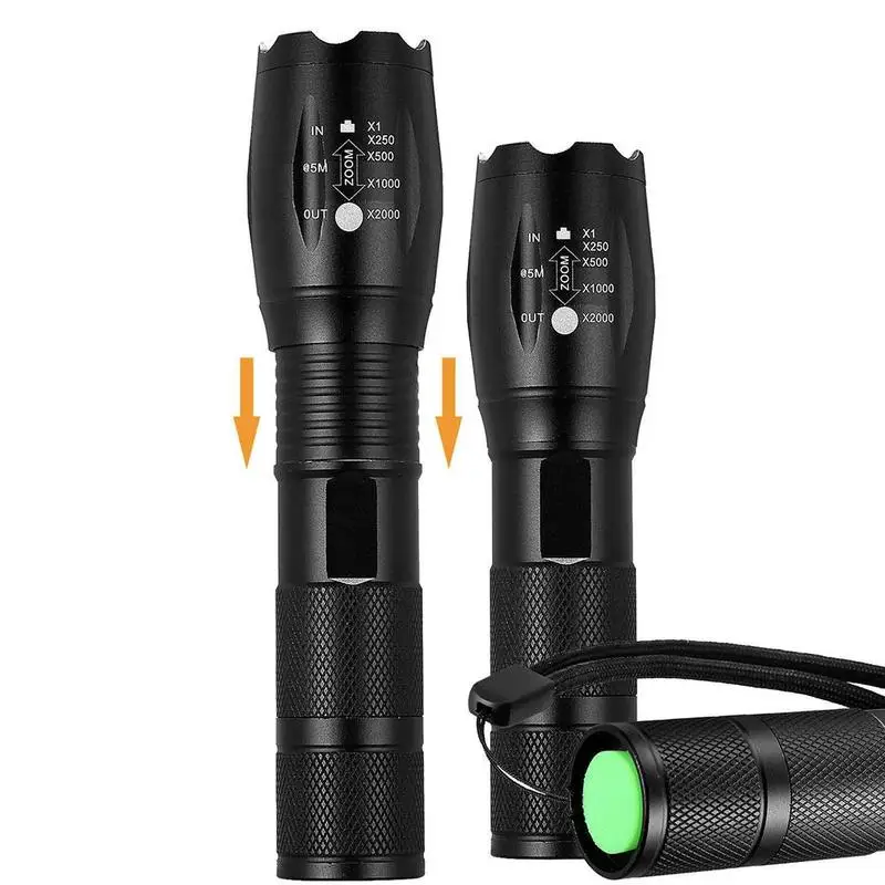 Linterna Led resistente al agua para exteriores, Linterna potente con batería de 18650, 5 modos, para acampar