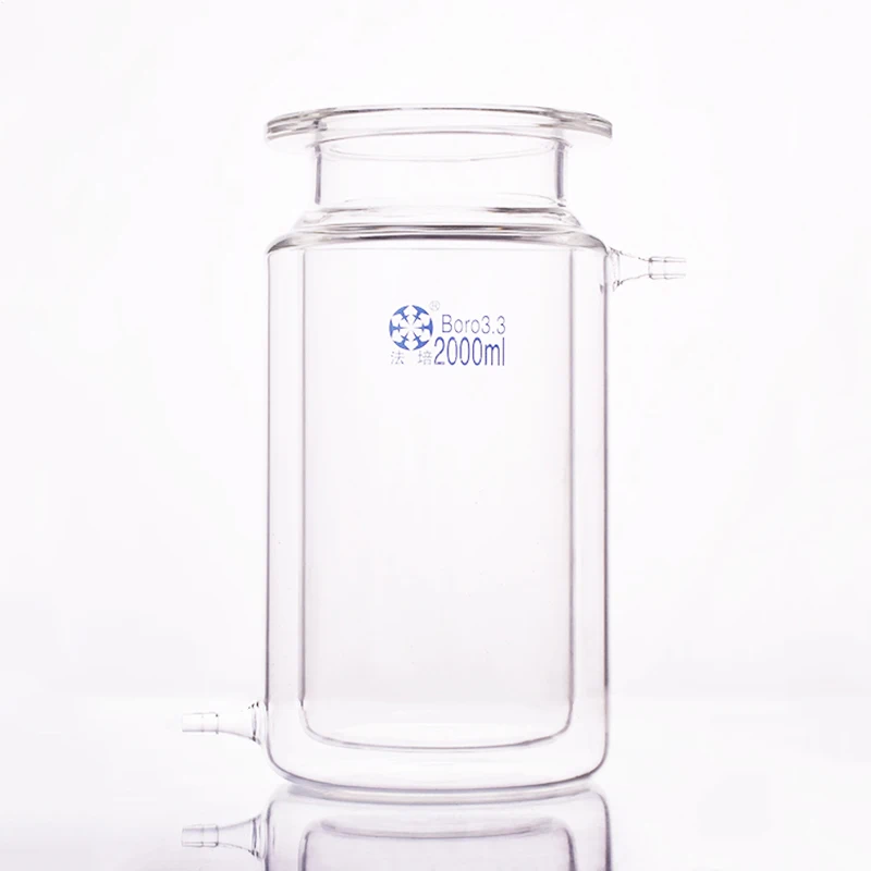 

Double-layer cylindrical flat bottom open reactor bottle,Capacity 2000ml,150mm flange outer diameter,Reaction flask