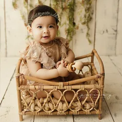 Newborn Photography Props Bamboo Baskets Baby Photo Bed Posing Props Infant Bebe Studio Shoot Accessories Full-moon Baby