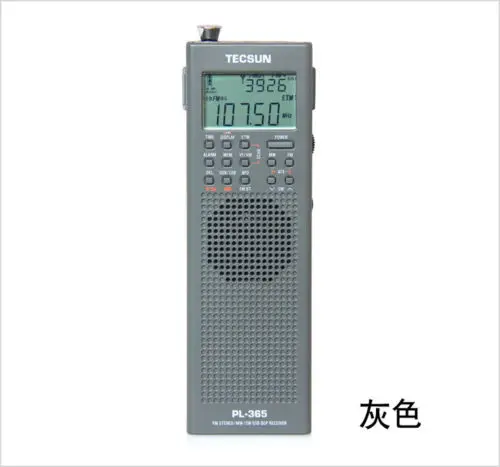 Original TECSUN PL-365 Mini Portable DSP ETM ATS FM-Stereo MW SW World Band Stereo Radio PL365 Gray color