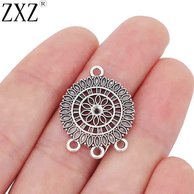 

ZXZ 20pcs Flower Chandelier Connectors Charms Pendants for Earring Jewelry Making Findings