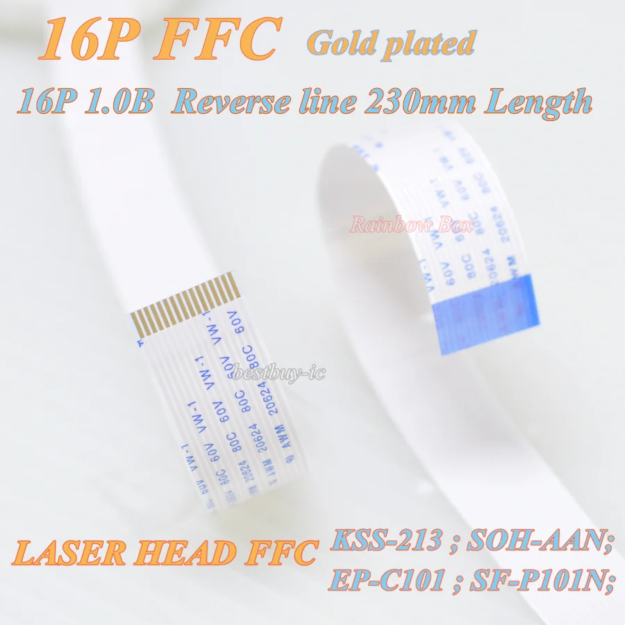 Câble plat plaqué or FFC pour ligne de tête laser 16P, longueur 135mm 230mm