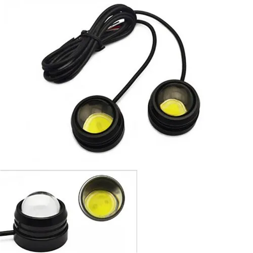 Imagen 2 del producto Luces Led de circulación diurna para coche, luces antiniebla impermeables de 12V, 6000K, con estilo de señal de aparcamiento, 2 piezas, color blanco, Ojo de águila, 23mm