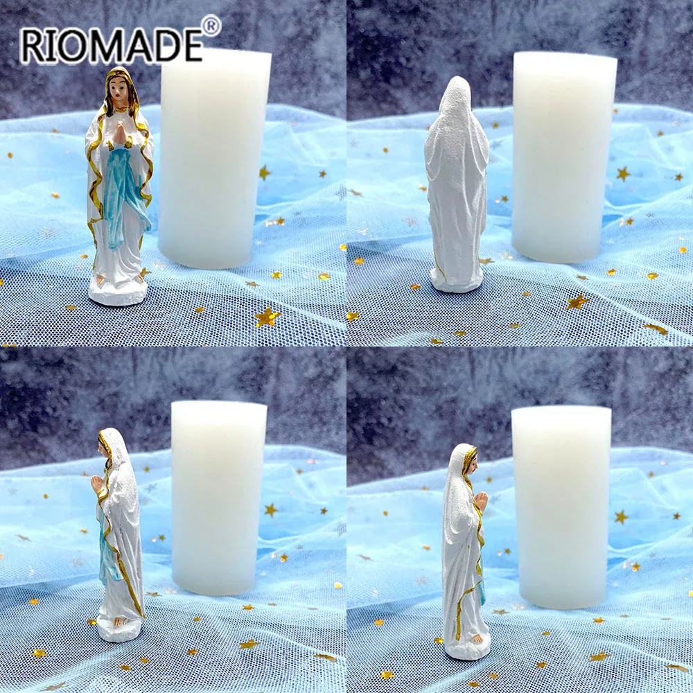 Virgin Mary Silicone Mold Christian Series Fondant Cake Decorating Tools DIY Soap Resin Chocolate Handmade Crafts Baking Mould