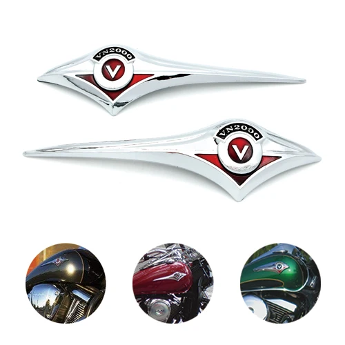Imagen 2 del producto Emblema cromado 3D para tanque de combustible de motocicleta, pegatina para Kawasaki Vulcan VN 800, 900, 400, 500, 1500, 1600, 1700, clásico, novedad