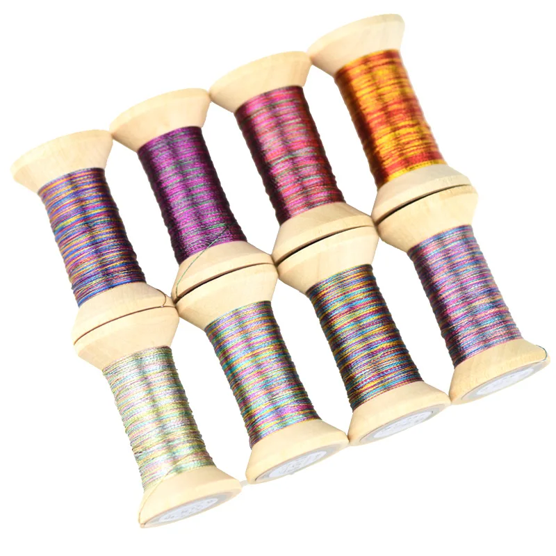 French embroidery/embroidery spool/colorful gold embroidery thread/dazzle color /50 meters/piece/practical tool