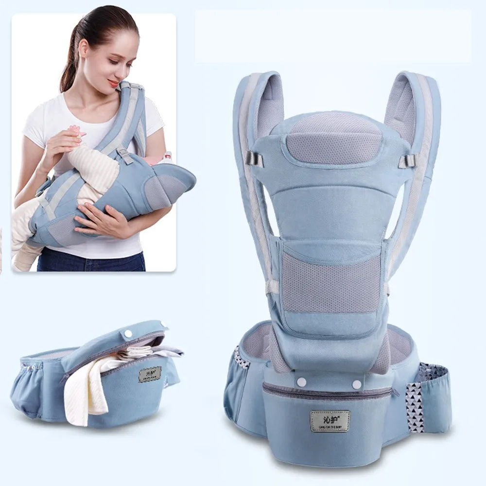 3 In 1 Baby Carrier Ergonomic Infant Kid Baby Hipseat Sling Kangaroo Baby Wrap Carrier Large Capacity Storage Bags  0-48 months