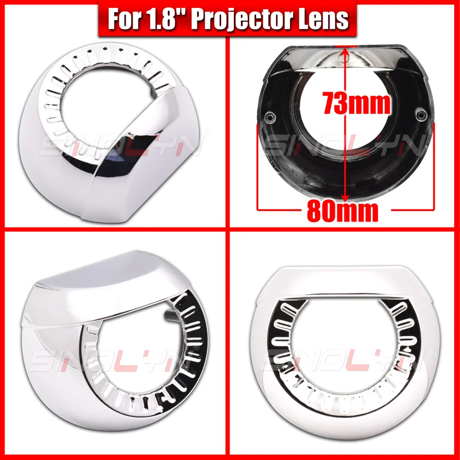 Sinolyn LED Angel Eyes Headlight Lens Shrouds Bezels For 1.8/2.0 H1 Bi Xenon Projector Lens Dust Bezels Retrofit Accessories DIY