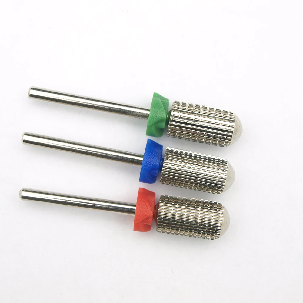 Nieuwe Zilveren 5 In 1! 6.6 Hoofd Grote Vat Ronde Glad Top Safty Tungsten Staal Carbide Nail Boren Burr Double Hand Gebruik