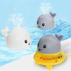 Bola de banho de baleia elétrica com música leve, brinquedos de banho do bebê, água pulverizante, banho de piscina, luz led, presente para crianças, novo