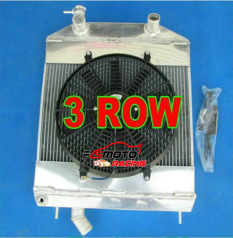 Aluminum Radiator & FAN FOR Jaguar XK150 Roadster DHC FHC FHC1950S OTS 1957-1961 MT Base S 3.4L/3.8L I6 210Cu 231Cu 1958 1959 60