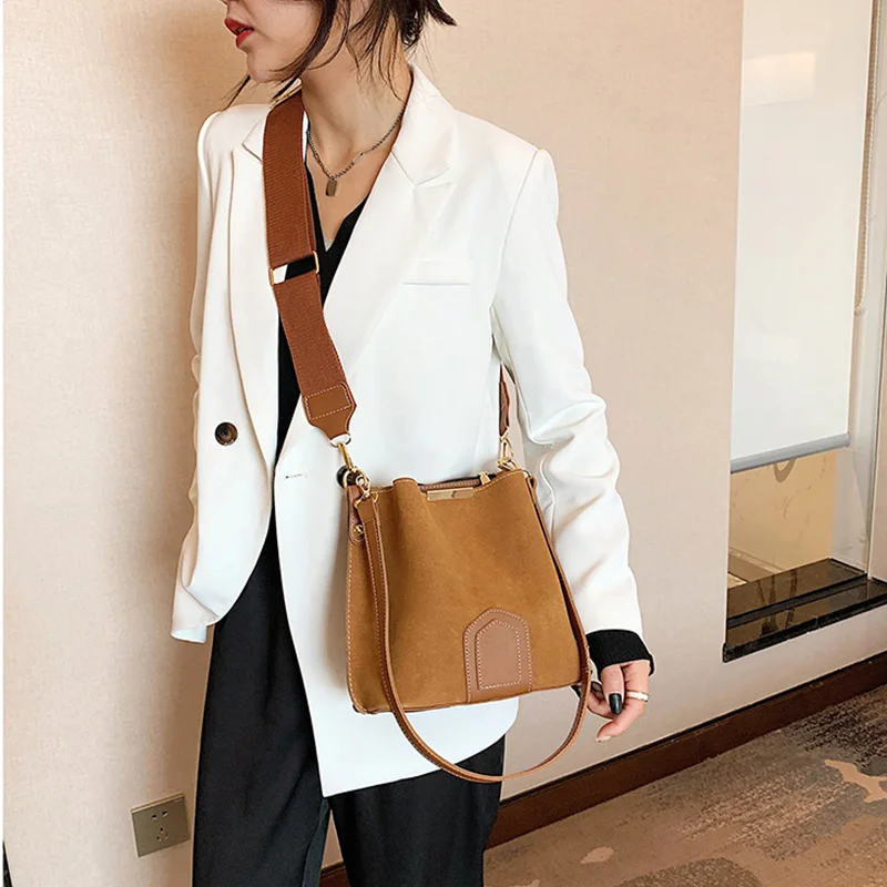 Buylor Shoulder Bag For Women Vintage Bucket Bags Luxury Handbags Matte PU Leather Fashion Casual Crossbody Messenger Bag