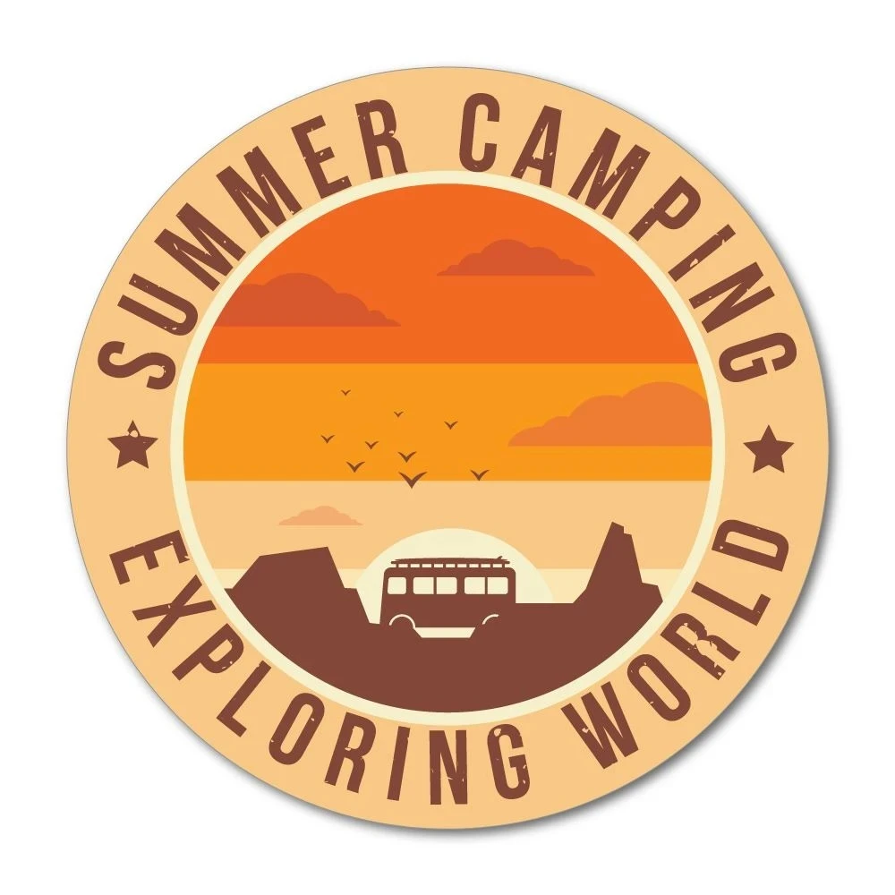 

S40830# Self-adhesive Decal Summer Camping Explore World Car Sticker Waterproof Motorcycle Decors on Bumper Rear Window