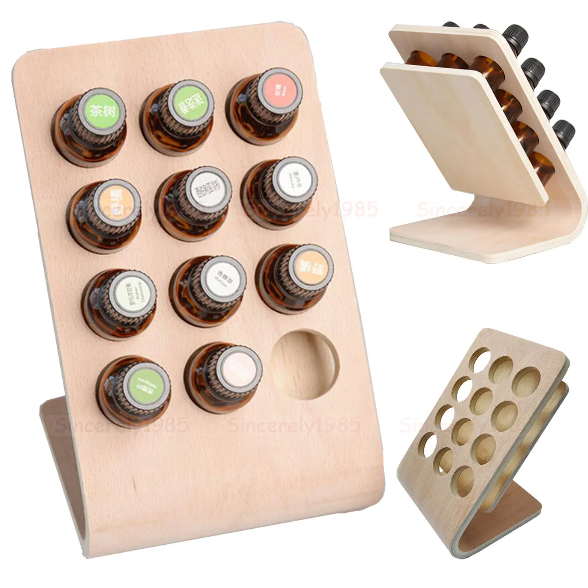 12 Holes Essential Oil Storage Rack Organizer Display Practical Slots Showing Stand for 15ml 20ml Dropper Dripper Roll on Bottle