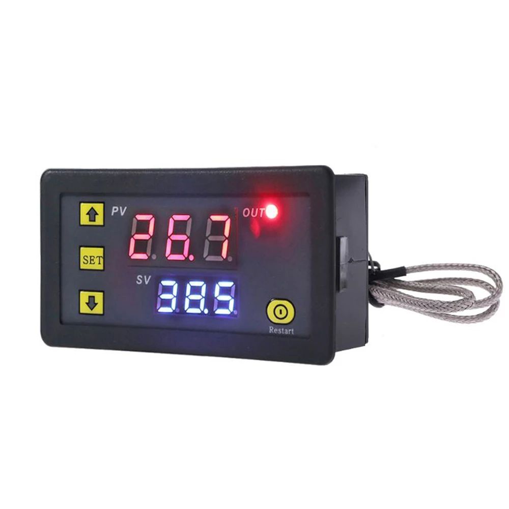 AC220V DC 5V 12V 24V LED Digital Temperature Controller Thermostat -60~500 degree K-type M6 Thermocouple Sensor Probe