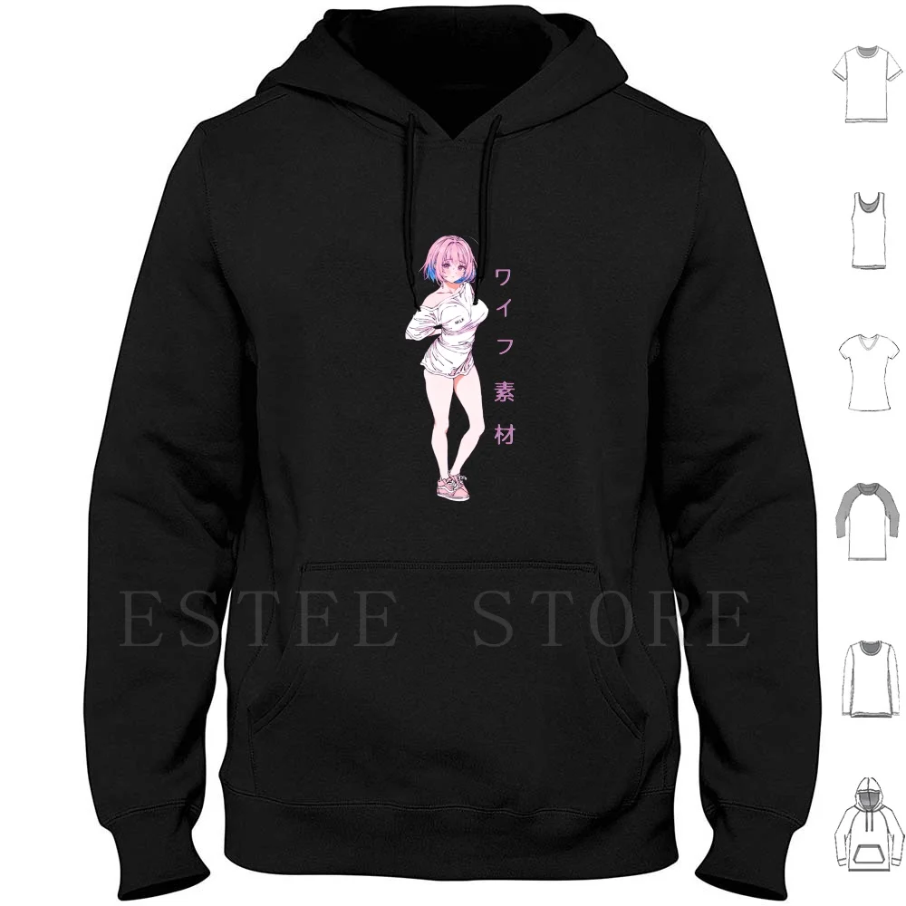 Waifu-Sexy Anime Girl Gift For Ecchi Lovers-Waifu Desing Hoodies Long Sleeve Anime Manga Kawaii Sexy Anime Girl