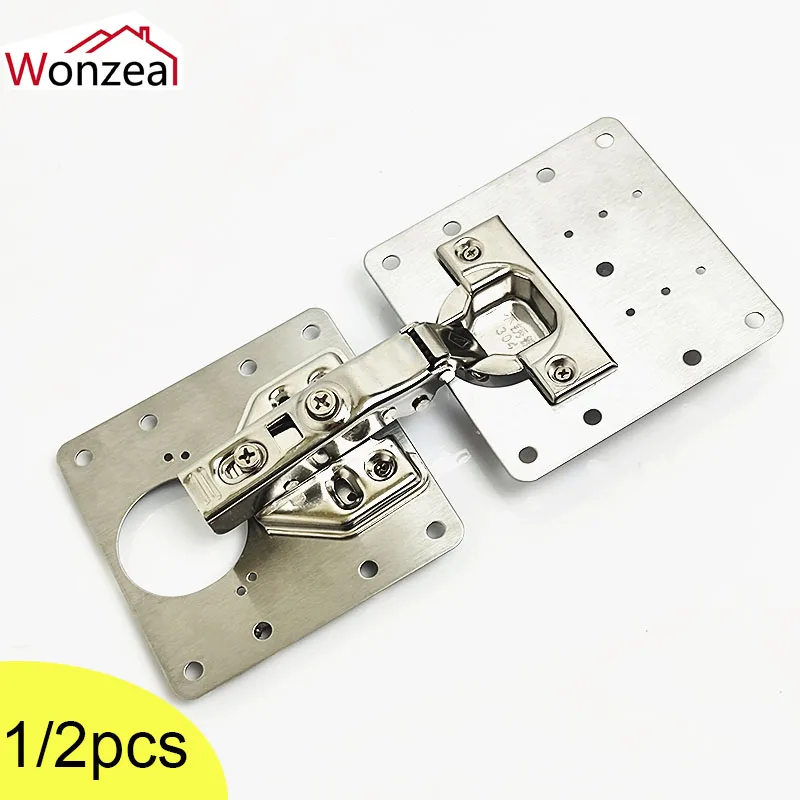 

1/2Pcs Stainless Steel Hinge Repair Plate Foldable Table Cabinet Door Hinger Cabinet Furniture Drawer Hardware Accessories