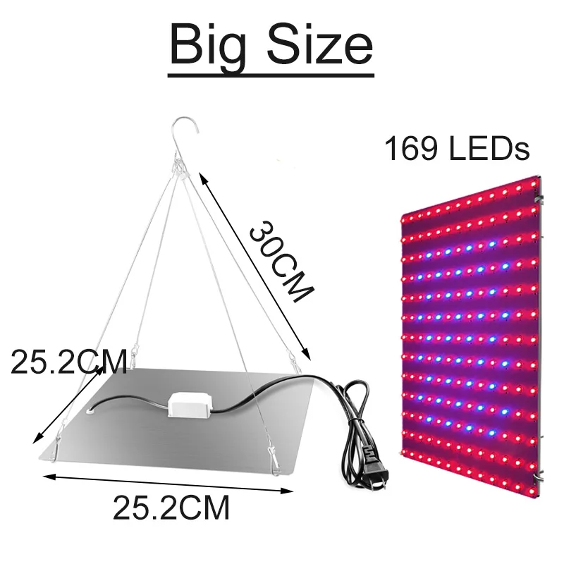 LED Plant Grow Light 81/169 Kralen Volledige Spectrum Hydrocultuur Groeilamp Planten Phyto Veg Bloem Indoor Ultradunne Paneel Phytolamp