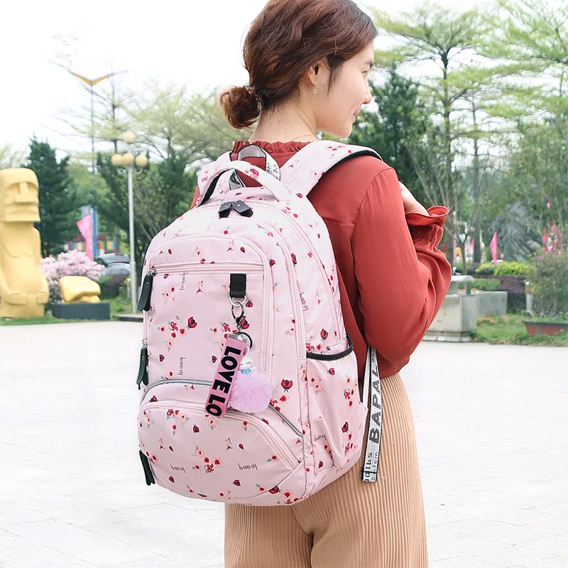 Fengdong kids waterproof school backpack for girls school bags cute ballon printing laptop backpack children backpacks schoolbag