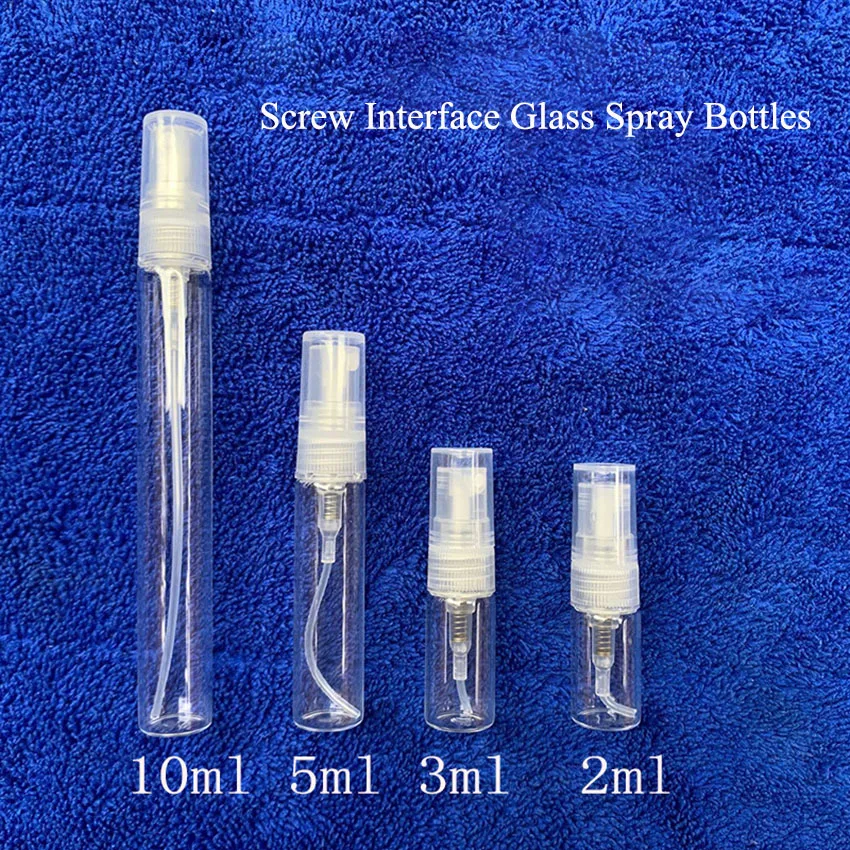 2/3/5/10 ML Mini Perfume Bottle Portable Glass Sample Refillable Bottles Squeezable Spray Bottle Cosmetic Containers Atomizer